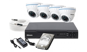 Zestaw 4 kamer do monitoringu LC-676 AHD + akcesoria + dysk 1TB