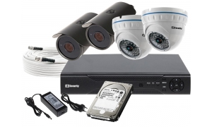 Zestaw 4 kamer do monitoringu 2xLC-501 + 2xLC-141 AHD PREMIUM + akcesoria + dysk 1TB