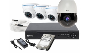 Zestaw 4 kamer do monitoringu 3xLC-676 AHD PREMIUM + LC-HDX24 AHD + akcesoria + 1TB
