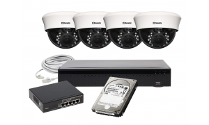 Zestaw 4 kamer do monitoringu LC-353 IP + akcesoria + dysk 1TB