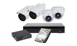 Zestaw 4 kamer do monitoringu 2xLC-400 IP + 2xLC-444 IP + akcesoria + dysk 1TB