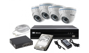 Zestaw 4 kamer do monitoringu LC-141-IP + akcesoria + dysk 1TB