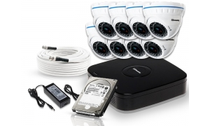 Zestaw 8 kamer do monitoringu LC-676 AHD + akcesoria + dysk 1TB