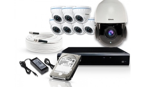 Zestaw kamer do monitoringu 7xLC-676 AHD PREMIUM + LC-HDX24 AHD + akcesoria + 1TB