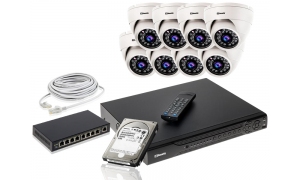 Zestaw do monitoringu 8 kamer LC-344 IP POE + akcesoria + dysk 1TB