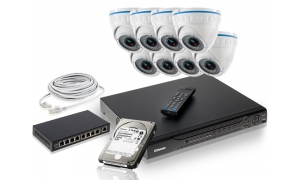 Zestaw do monitoringu 8 kamer LC-244 IP POE + akcesoria + dysk 1TB