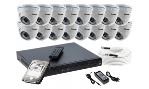 Zestaw do monitoringu 16 kamer LC-141 AHD PREMIUM + akcesoria + dysk 1TB