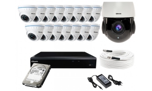 Zestaw do monitoringu 16 kamer 15xLC-676 AHD PREMIUM + LC-HDX24 AHD + akcesoria + 1TB